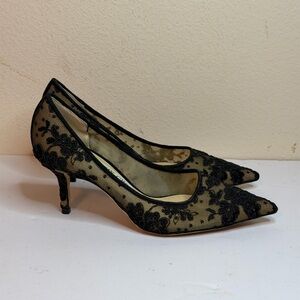 Jimmy Choo Love Black Lace Pumps Size 34